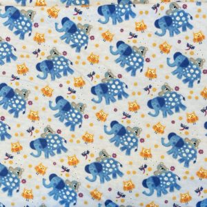 Blauwe olifantjes op lichtblauw