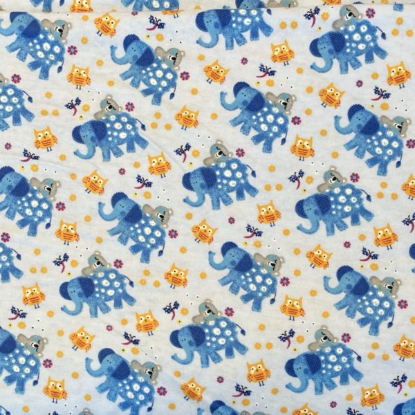 Blauwe olifantjes op lichtblauw