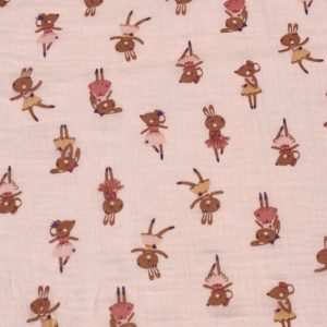 Roze met ballet konijnen